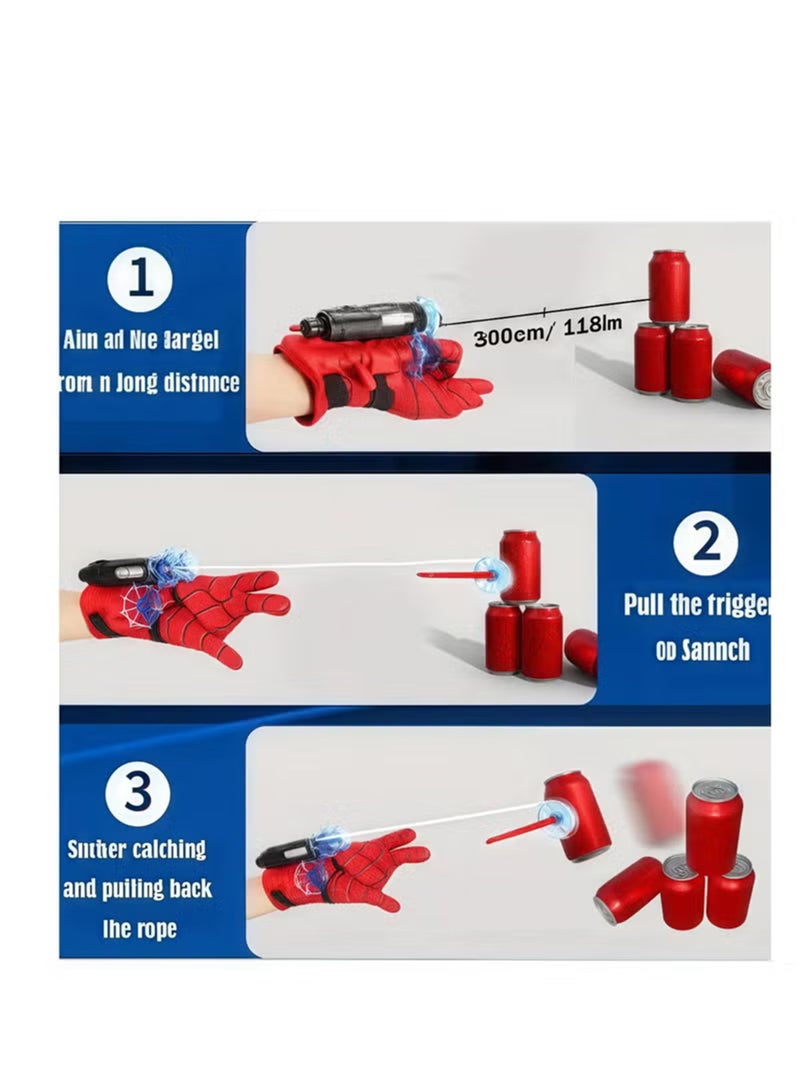 Jamal Spider Man Mask，Spider Man launcher, superhero wrist launcher, role-playing toys，Six piece set - Image 4